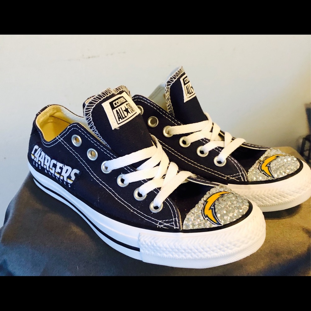 Custom blinged out Chargers Converse